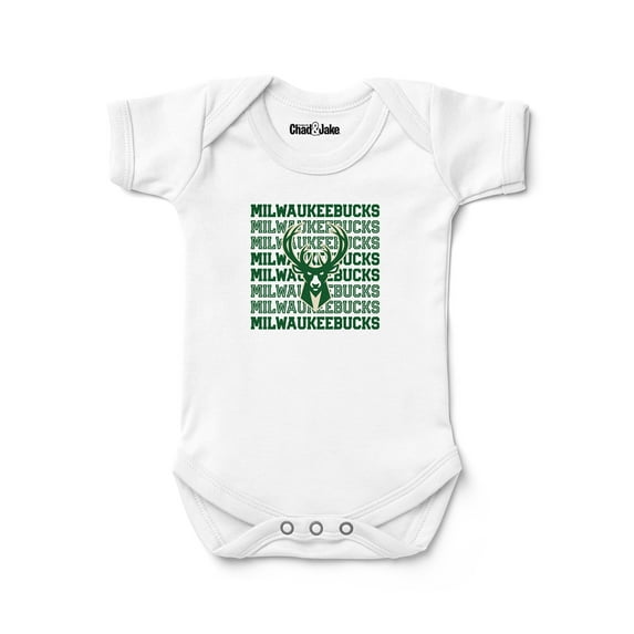 Newborn & Infant Chad & Jake White Milwaukee Bucks Retro Bodysuit