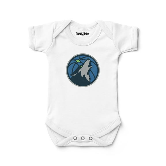 Newborn & Infant Chad & Jake  White Minnesota Timberwolves Logo Bodysuit