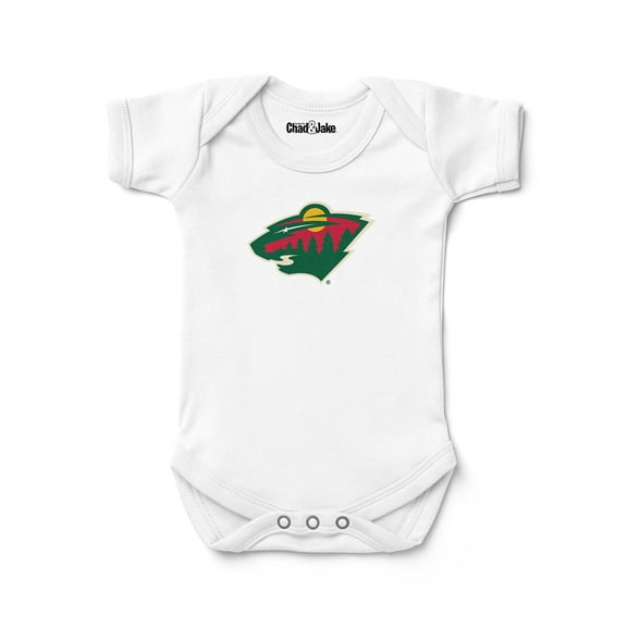 Newborn & Infant Chad & Jake White Minnesota Wild Primary Logo Bodysuit