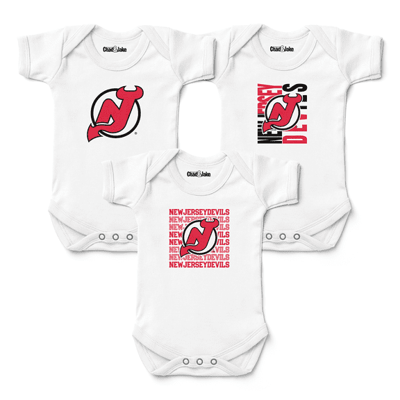 Newborn & Infant Chad & Jake White New Jersey Devils Three-Pack Bodysuit Set