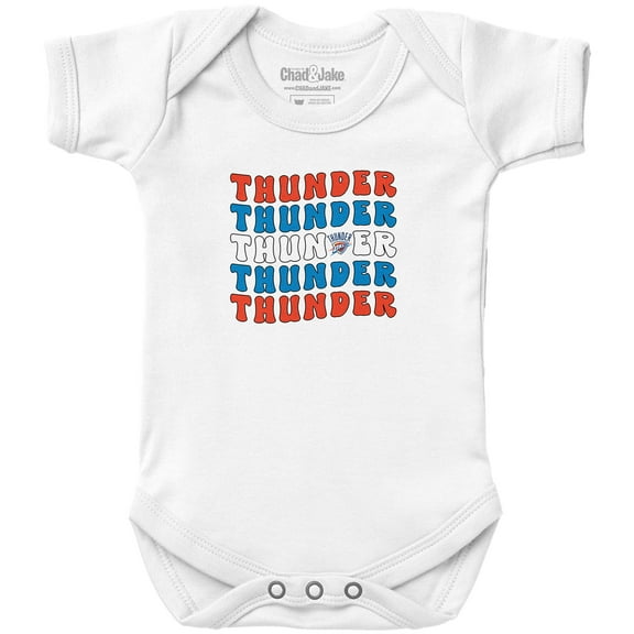Newborn & Infant Chad & Jake White Oklahoma City Thunder Groovy Bodysuit