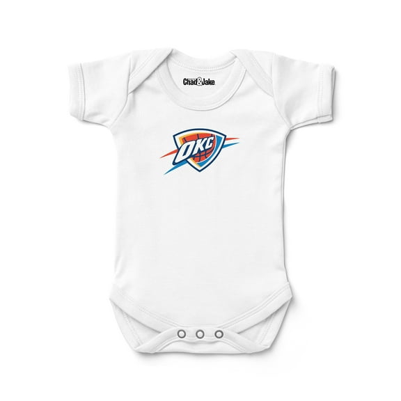 Newborn & Infant Chad & Jake  White Oklahoma City Thunder Logo Bodysuit