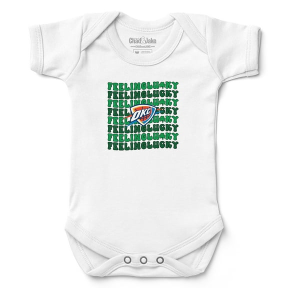 Newborn & Infant Chad & Jake White Oklahoma City Thunder St. Patrick's Day Feeling Lucky Bodysuit