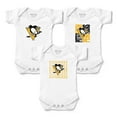 thumbnail image 1 of Newborn & Infant Chad & Jake White Pittsburgh Penguins Three-Pack Bodysuit Set, 1 of 2