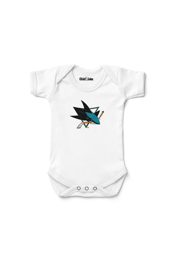 Newborn & Infant Chad & Jake White San Jose Sharks Primary Logo Bodysuit
