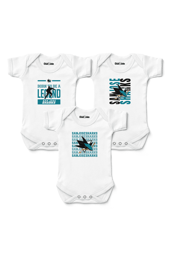 Newborn & Infant Chad & Jake White San Jose Sharks Three-Pack Bodysuit Set