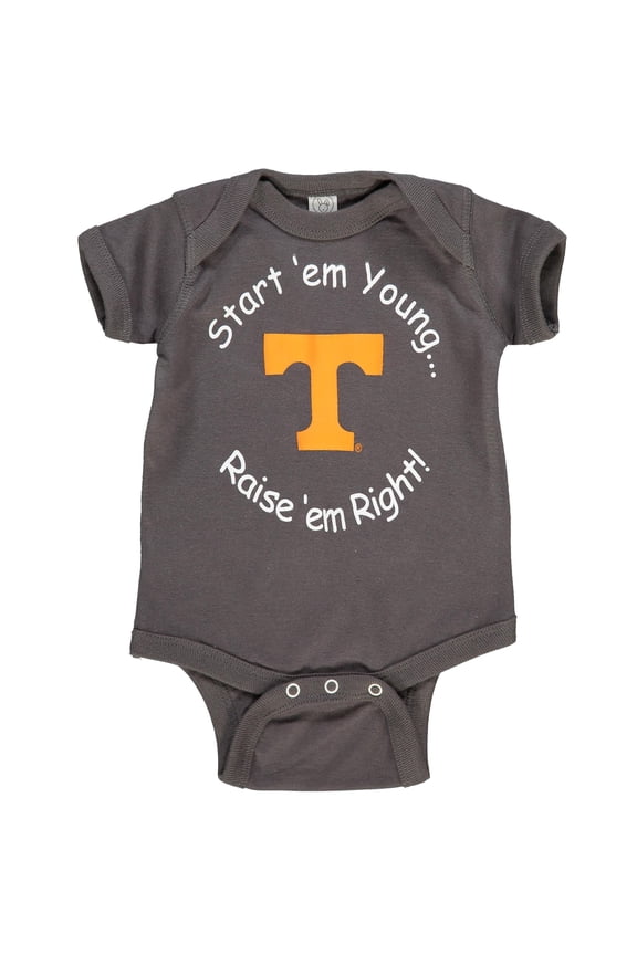 Newborn & Infant Charcoal Tennessee Volunteers Start 'Em Young Bodysuit