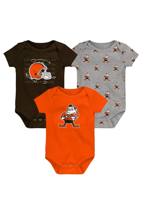 Newborn & Infant Cleveland Browns Team Starter 3-Pack Bodysuit Set