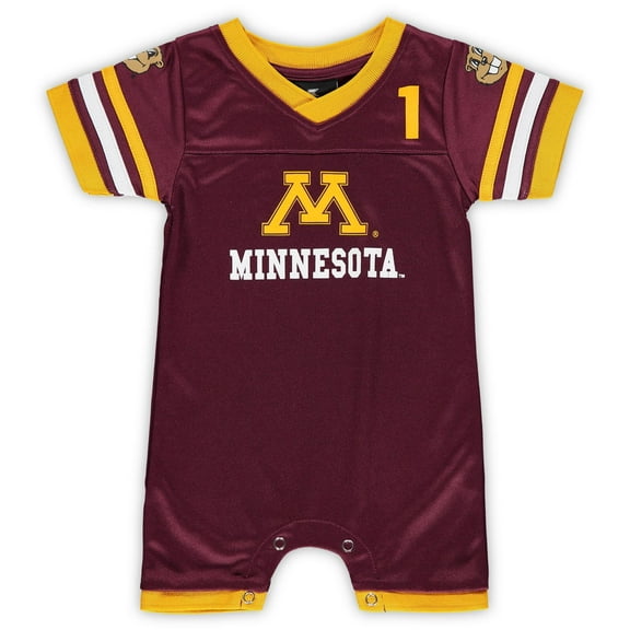Newborn & Infant Colosseum Maroon Minnesota Golden Gophers Bumpo Football Logo Romper