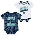 thumbnail image 1 of Newborn & Infant Deep Sea Blue/White Seattle Kraken Monterey Tie-Dye Two-Pack Bodysuit Set, 1 of 1