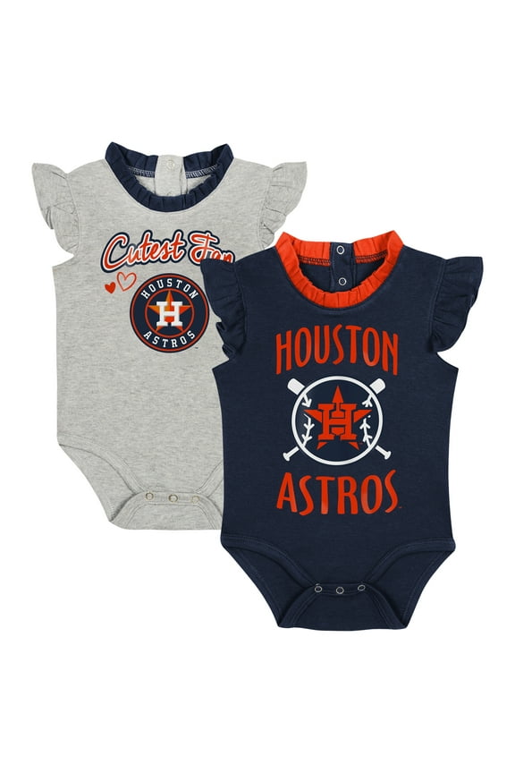 Newborn & Infant Fanatics Navy/Gray Houston Astros Two-Pack Fan Bodysuit Set