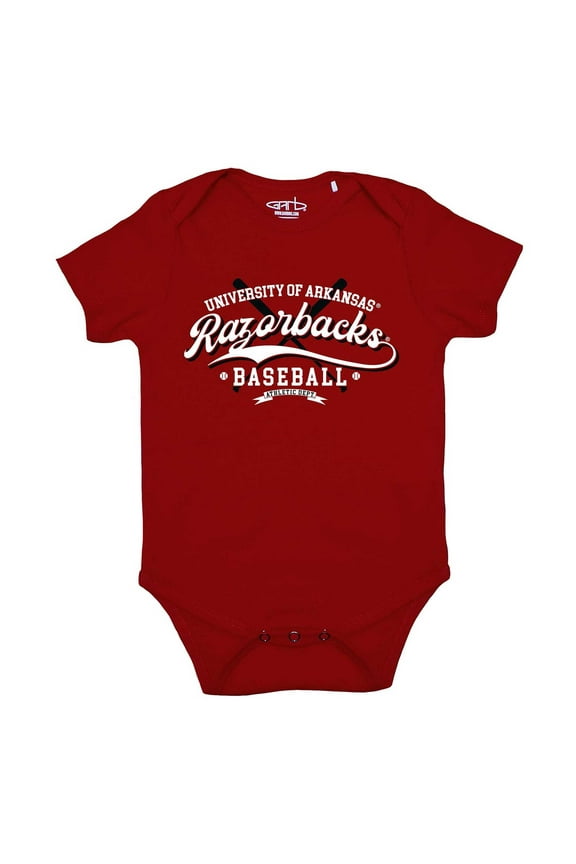 Newborn & Infant Garb Cardinal Arkansas Razorbacks Otis Baseball Bodysuit