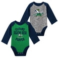 thumbnail image 1 of Newborn & Infant Green/Gray Notre Dame Fighting Irish 2-Pack Play Time Long Sleeve Bodysuit Set, 1 of 4