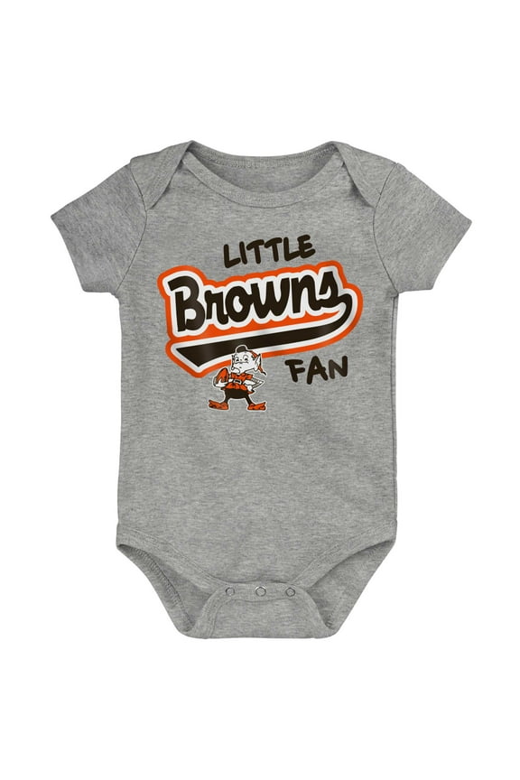 Newborn & Infant Heather Gray Cleveland Browns Retro Little Baller Bodysuit