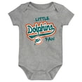 thumbnail image 1 of Newborn & Infant Heather Gray Miami Dolphins Retro Little Baller Bodysuit, 1 of 1