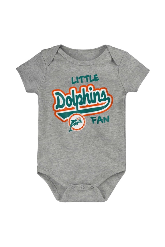 Newborn & Infant Heather Gray Miami Dolphins Retro Little Baller Bodysuit