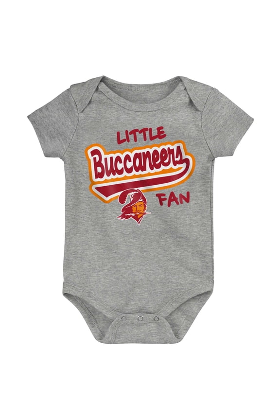 Newborn & Infant Heather Gray Tampa Bay Buccaneers Retro Little Baller Bodysuit