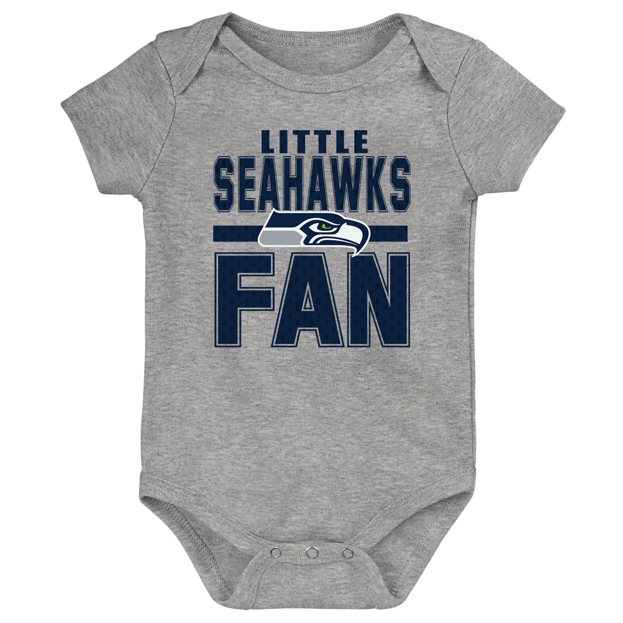 Newborn & Infant Heathered Gray Seattle Seahawks Little Fan Bodysuit ...