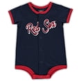 thumbnail image 1 of Newborn & Infant Navy Boston Red Sox Stripe Power Hitter Romper, 1 of 1