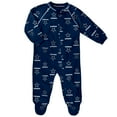 thumbnail image 1 of Newborn & Infant Navy Dallas Cowboys Allover Print Raglan Full-Zip Sleeper, 1 of 1