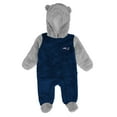 thumbnail image 1 of Newborn & Infant Navy/Gray New England Patriots Game Nap Teddy Fleece Bunting Full-Zip Sleeper, 1 of 1