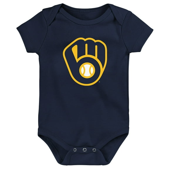 Newborn & Infant Navy Milwaukee Brewers Primary Team Logo Bodysuit