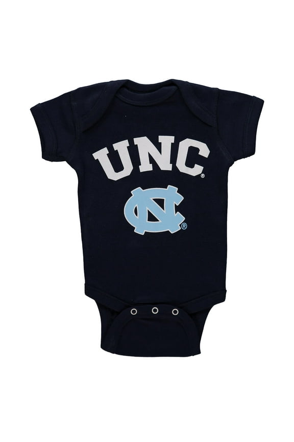 Newborn & Infant Navy North Carolina Tar Heels Arch & Logo Bodysuit