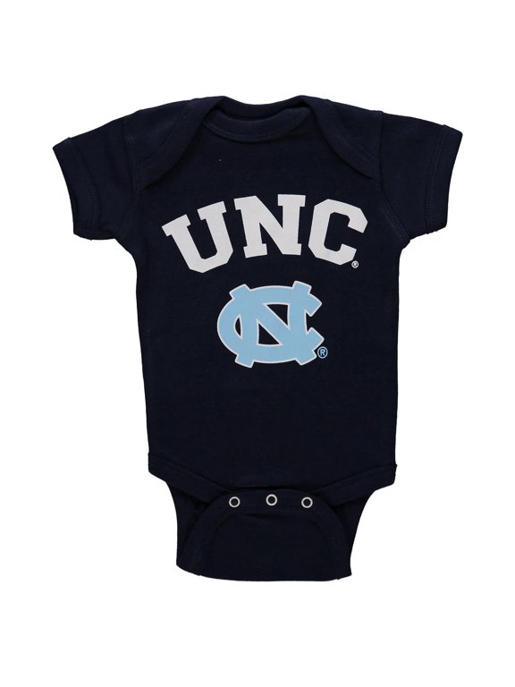 Newborn & Infant Navy North Carolina Tar Heels Arch & Logo Bodysuit