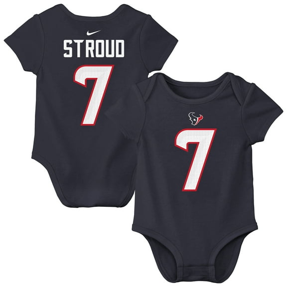 Newborn & Infant Nike C.J. Stroud Navy Houston Texans Player Name & Number Bodysuit