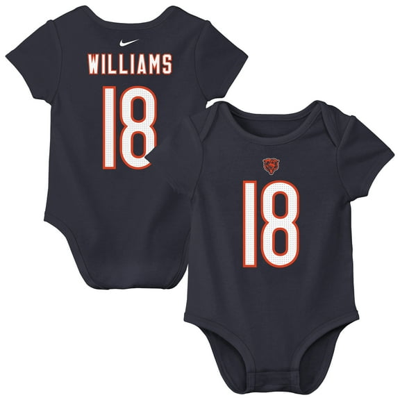 Newborn & Infant Nike Caleb Williams Navy Chicago Bears Player Name & Number Bodysuit