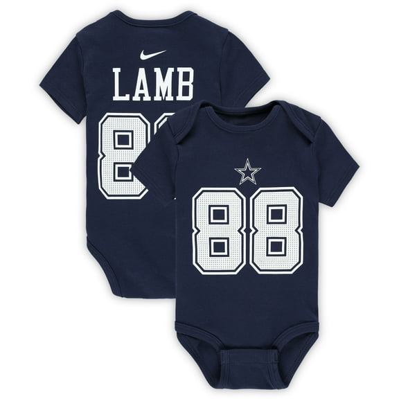Newborn & Infant Nike CeeDee Lamb Navy Dallas Cowboys Player Name & Number Bodysuit