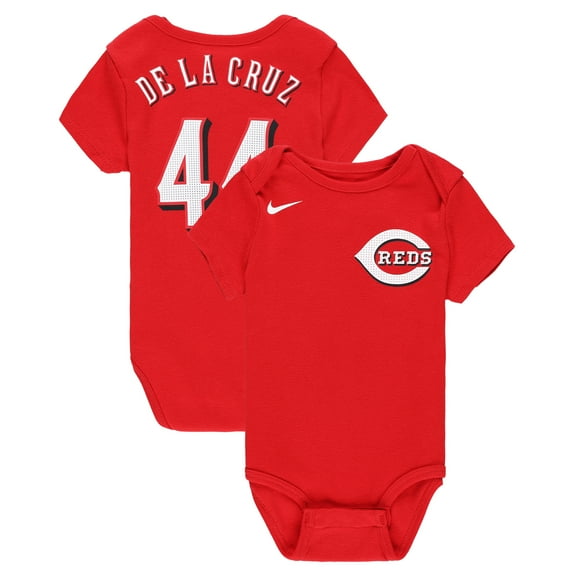 Newborn & Infant Nike Elly De La Cruz Red Cincinnati Reds Fuse Name & Number Bodysuit