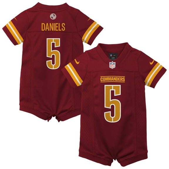Newborn & Infant Nike Jayden Daniels Burgundy Washington Commanders Game Romper Jersey