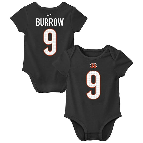 Newborn & Infant Nike Joe Burrow Black Cincinnati Bengals Player Name & Number Bodysuit