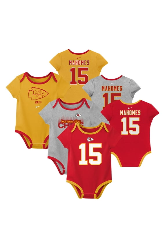 Newborn & Infant Nike Patrick Mahomes Kansas City Chiefs Name & Number 3-Pack Bodysuit Set