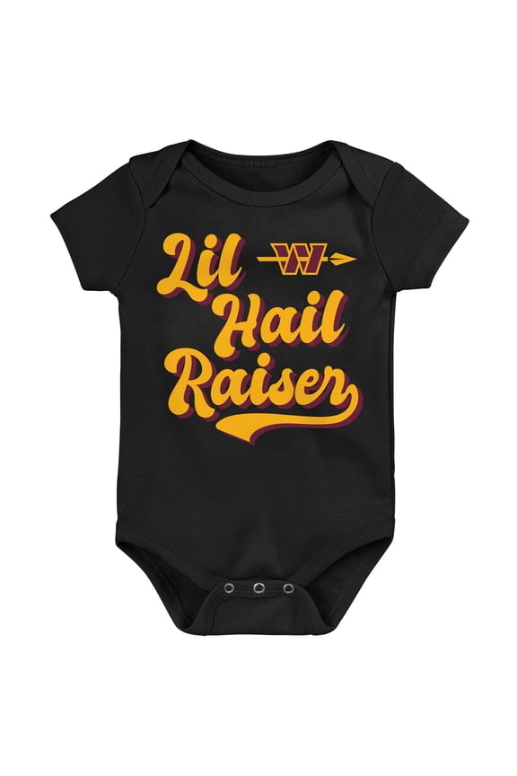 Newborn & Infant Outerstuff Black Washington Commanders Lil Hail Raiser Bodysuit