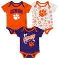 thumbnail image 1 of Newborn & Infant Outerstuff Clemson Tigers Three-Pack All Day Play Bodysuit Set, 1 of 4