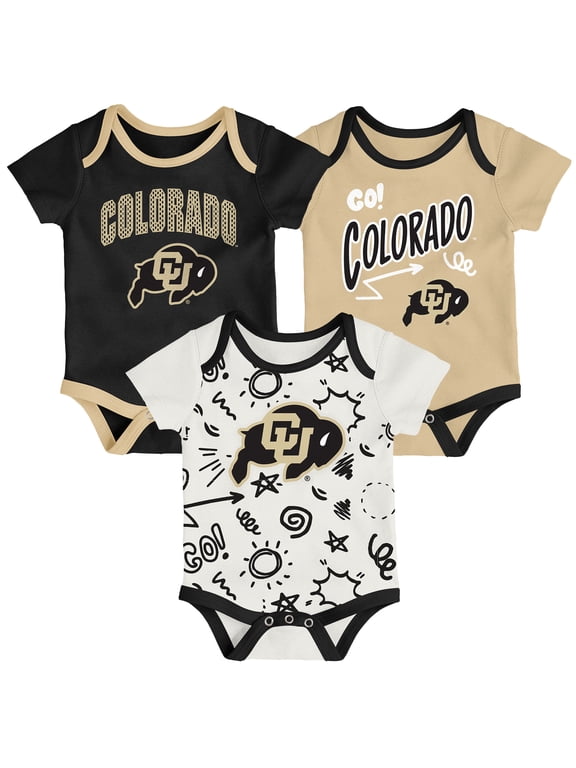 Newborn & Infant Outerstuff Colorado Buffaloes Three-Pack All Day Play Bodysuit Set