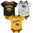 thumbnail image 1 of Newborn & Infant Outerstuff Iowa Hawkeyes Three-Pack All Day Play Bodysuit Set, 1 of 4