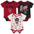 thumbnail image 1 of Newborn & Infant Outerstuff NC State Wolfpack Three-Pack All Day Play Bodysuit Set, 1 of 4