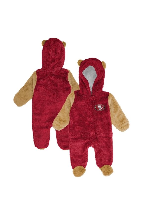 Newborn & Infant Outerstuff Scarlet San Francisco 49ers Stay Napping Fleece Bunting Full-Zip Sleeper