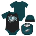 thumbnail image 1 of Newborn & Infant Philadelphia Eagles Dynamic Duo Bodysuit, Bib & Knit Hat Set, 1 of 5