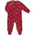 thumbnail image 1 of Newborn & Infant Red Atlanta Falcons Allover Print Raglan Full-Zip Sleeper, 1 of 1