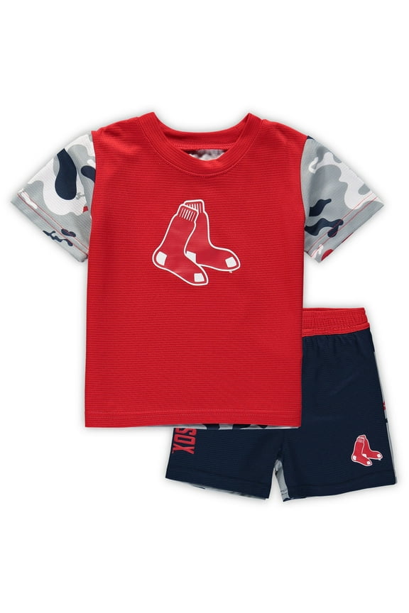 Newborn & Infant Red/Navy Boston Red Sox Pinch Hitter T-Shirt & Shorts Set