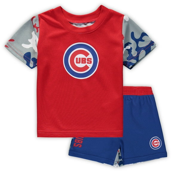 Newborn & Infant Royal/Red Chicago Cubs Pinch Hitter T-Shirt & Shorts Set