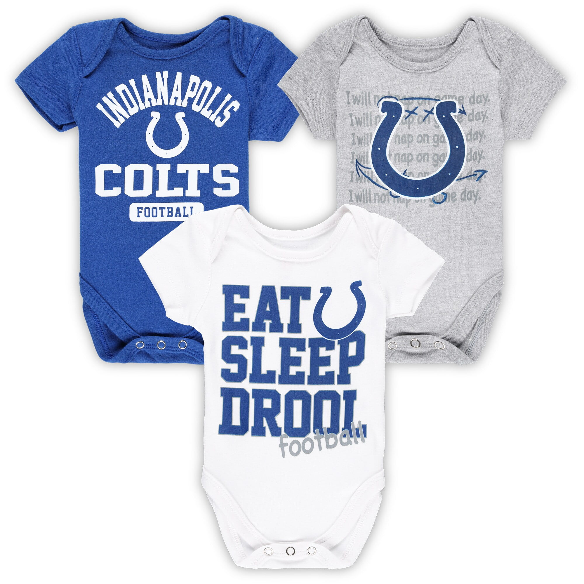 Outerstuff Newborn & Infant Royal/Black Indianapolis Colts Home Field Advantage Three-Piece Bodysuit