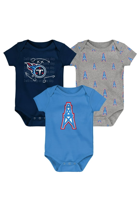 Newborn & Infant Tennessee Titans Oilers Throwback Team Starter 3-Pack Bodysuit Set