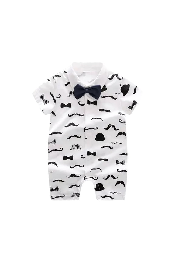 Newborn Infant Toddler Baby Boy Wedding Formal Suit Gentleman Romper Outfit Set
