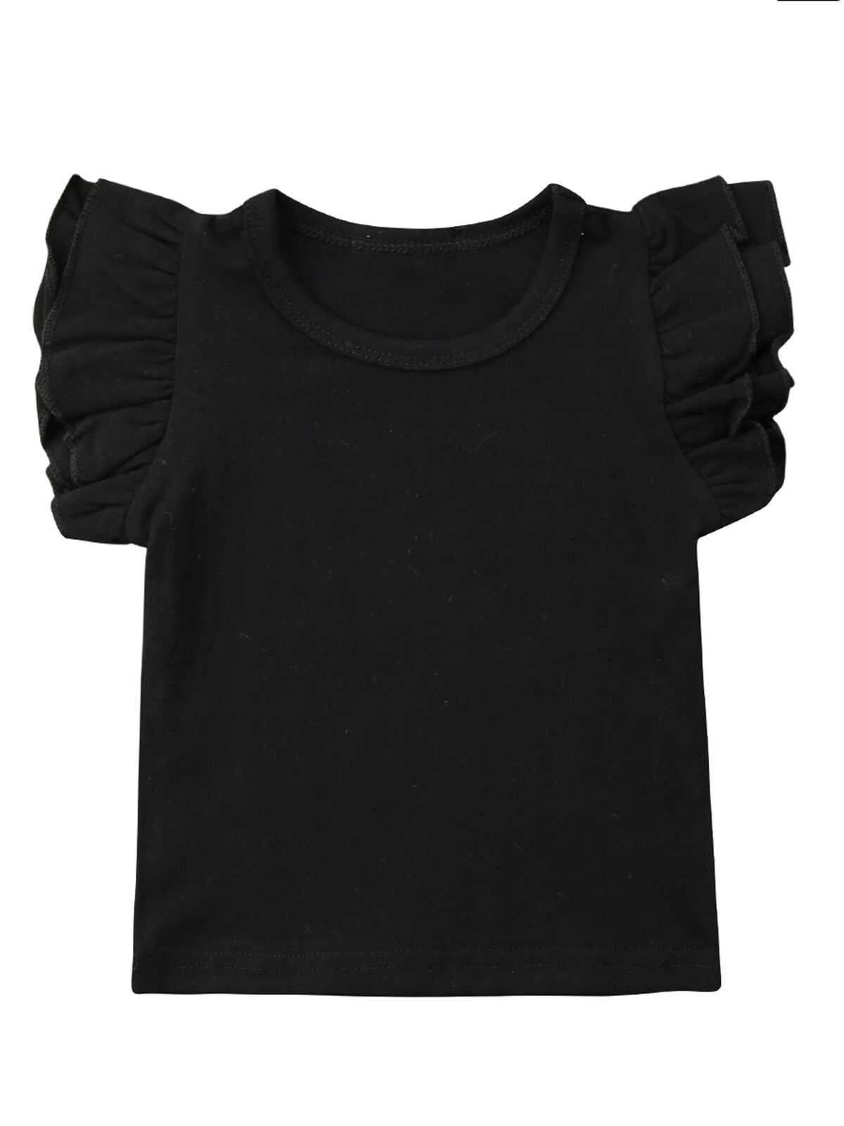 Newborn Infant Toddler Baby Girl Top Basic Plain Ruffle TShirt Tops Blouse Casual Clothes