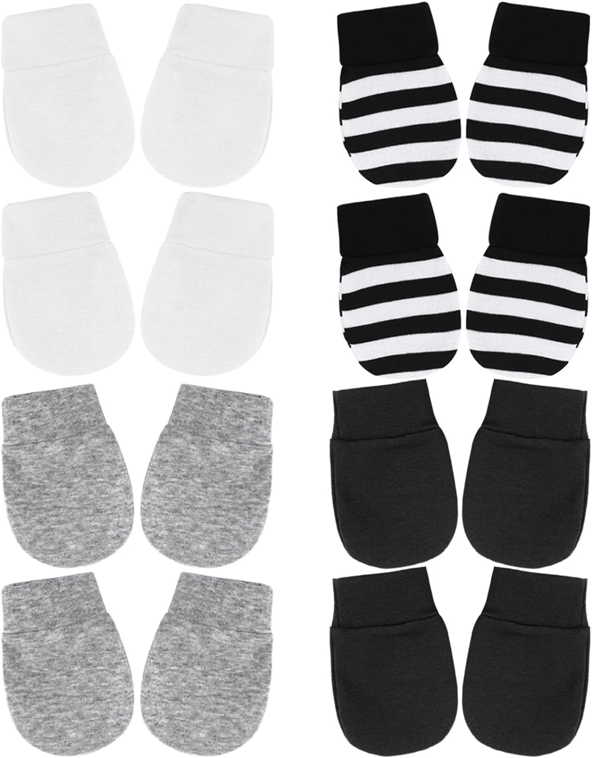 Newborn Mittens Black No Scratch Mittens Baby Hand Mittens Pairs